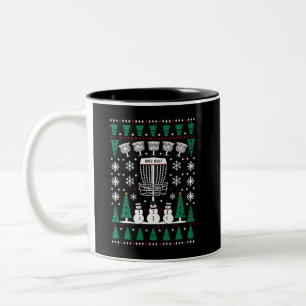 Skiva Golf Ugly jul Sweater Pajama Gifts Två-Tonad Mugg