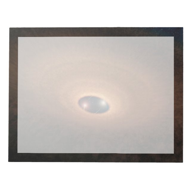 Skiva med dammhaltigt material som läcker från stj anteckningsblock (Framsida)