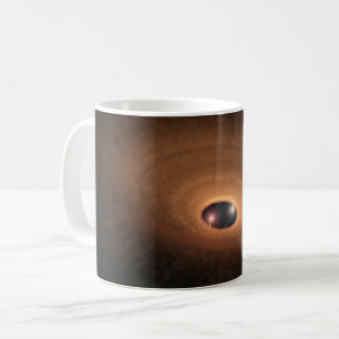 Skiva med dammhaltigt material som läcker från stj kaffemugg