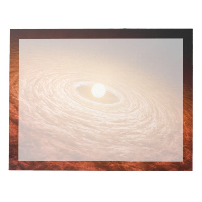 Skiva med material som omger Star Fu Orionis. Anteckningsblock (Framsida)