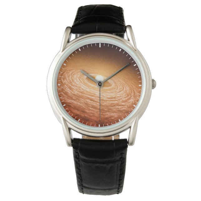 Skiva med material som omger Star Fu Orionis. Armbandsur (Framsida)