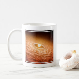 Skiva med material som omger Star Fu Orionis. Kaffemugg