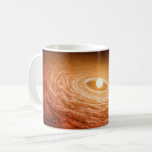 Skiva med material som omger Star Fu Orionis. Kaffemugg