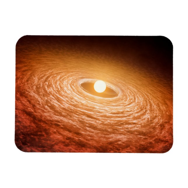Skiva med material som omger Star Fu Orionis. Magnet (Horisontell)
