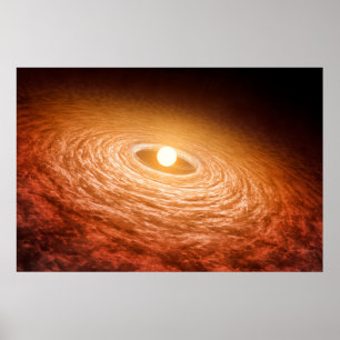 Skiva med material som omger Star Fu Orionis. Poster