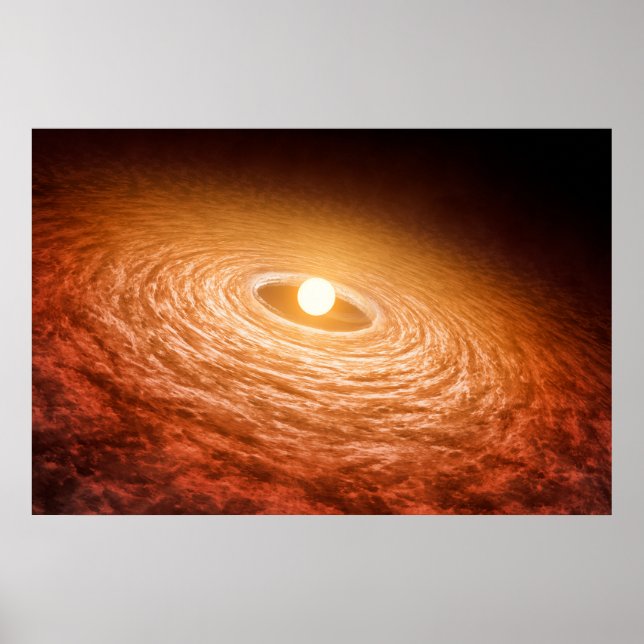 Skiva med material som omger Star Fu Orionis. Poster (Framsidan)