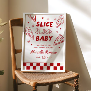 Skiva Skiva Baby Italiensk Röd Pizza Välkomstskylt Poster