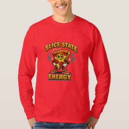 Skiva stat energi Retro pizzälskare rolig grafik T Shirt