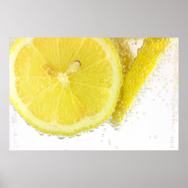 Skivad citron i vatten poster (Framsidan)