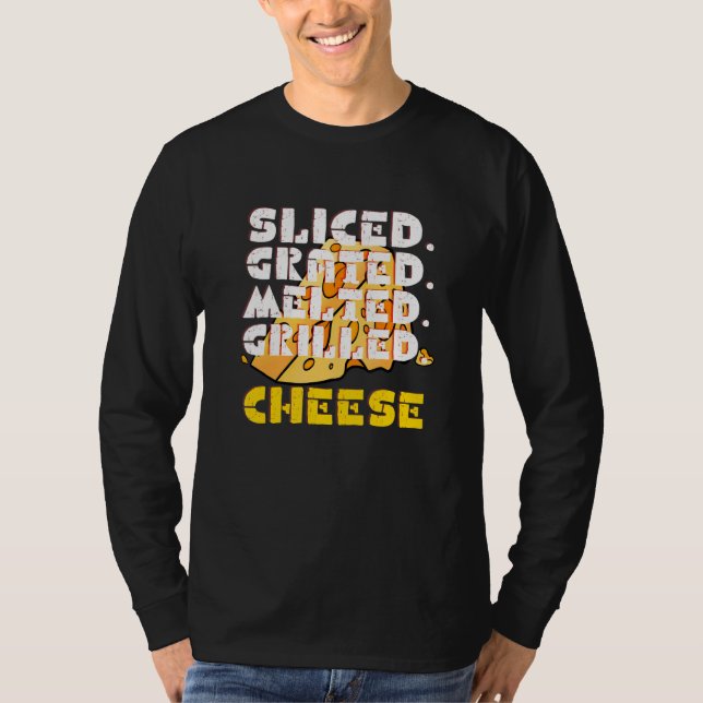 Skivad grumlad smält grillad ost t shirt (Framsida)