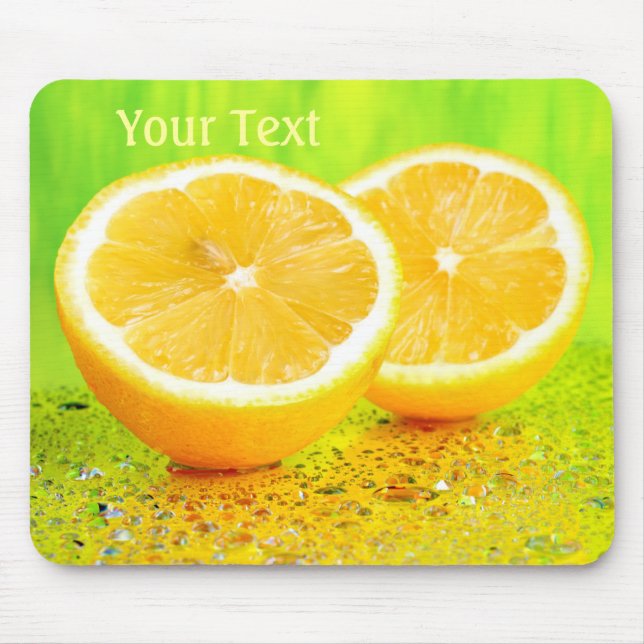Skivad lemon och Vatten drops Mousepad Musmatta (Framsidan)