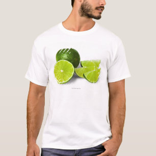 Skivad limefruktkil, på vitbakgrund, snitt ut tee shirt