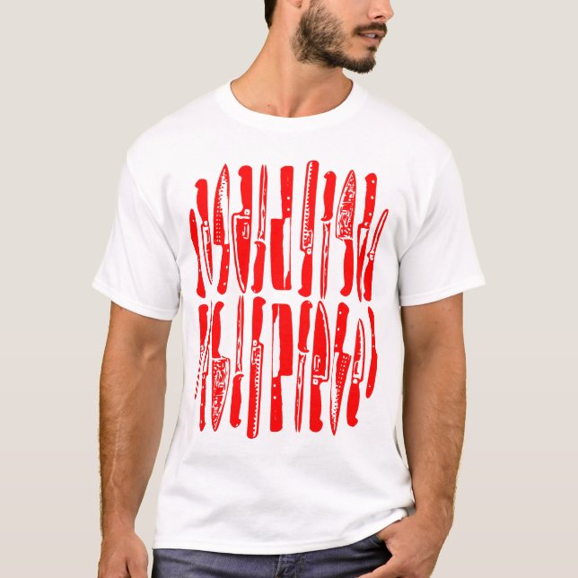 Skivad och hackad - röd t shirt (Framsida)
