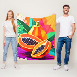 Skivad papayapopkonst fleecefilt