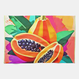 Skivad papayapopkonst kökshandduk