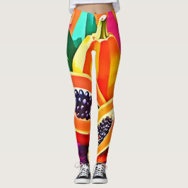 Skivad papayapopkonst leggings