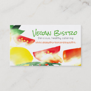 Skivad visitkort för catering för grönsakvegank
