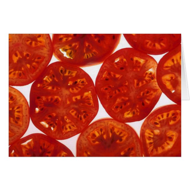 Skivade tomater hälsningskort (Framsidan Horizontal)