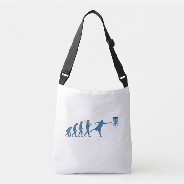 Skivans Golf Evolution - Roligt Gift for Disk Golf Axelväska (Framsida)