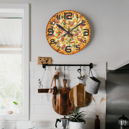 Skivat Pizza Rund Klocka