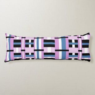 Skivblått, orchid, svartvitt kroppskudde