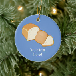 Skivbrödslimpa som visar slutet biet av skorpan julgransprydnad keramik