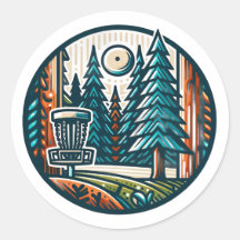 Skivgolf i Skogen Retro Vibe Art