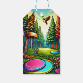 Skivgolf och egel tema till och från födelsedag presentetikett