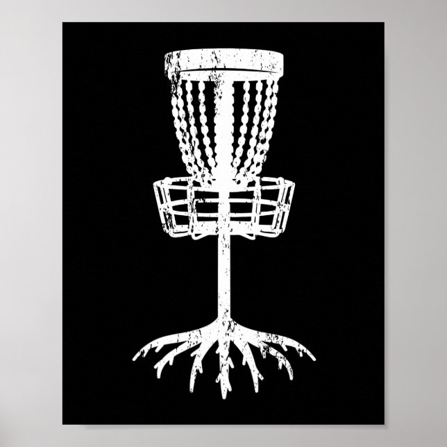 Skivgolfmålets träd-rotskog i basket poster (Framsidan)