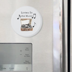 Skivinspelare Musiknoter Magnet