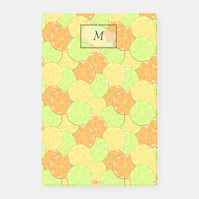 Skivor av orange, citron, kalk post-it block (Framsida)