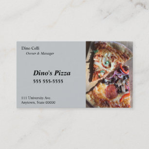 Skivor av pizza visitkort