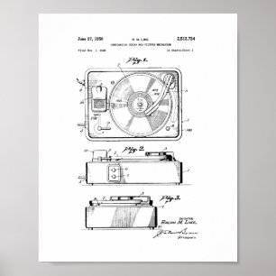 Skivspelarepatent Poster