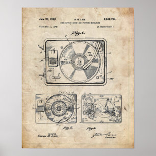 Skivspelarepatent Poster