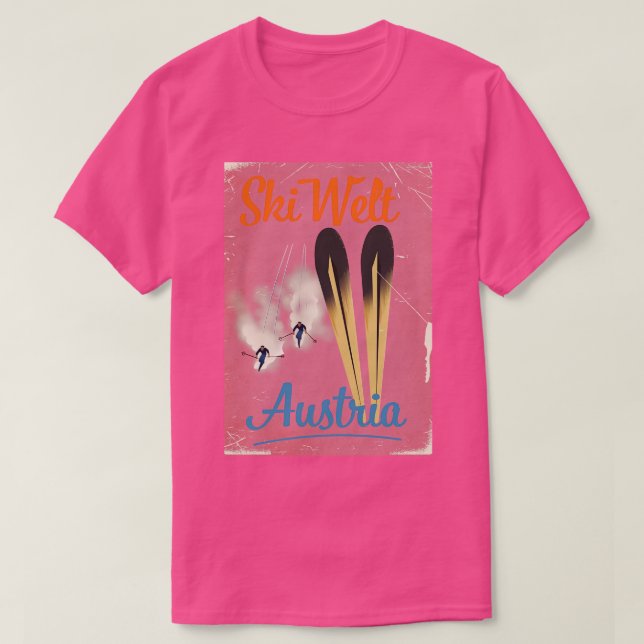 Skiwelt Austria Ski poster T Shirt (Design framsida)