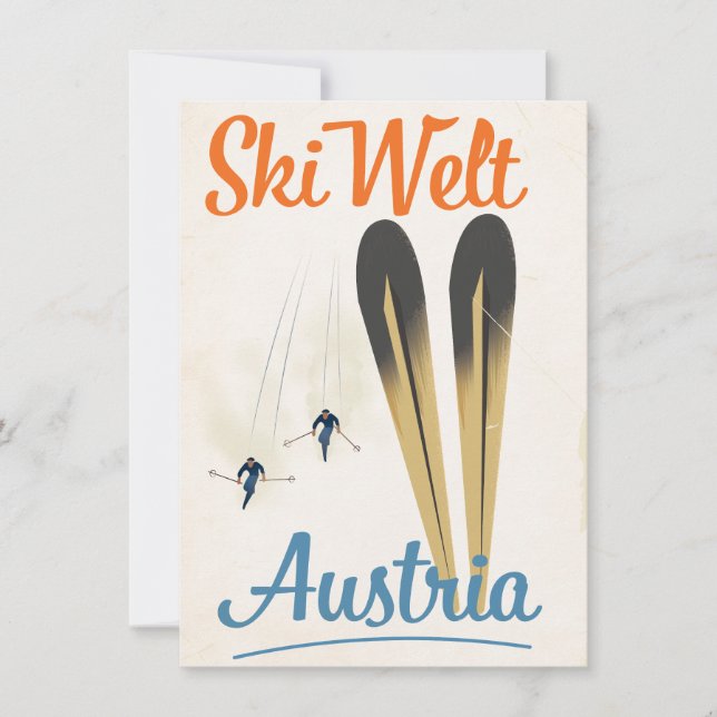 Skiwelt Austria skidreseaffisch (Framsida)