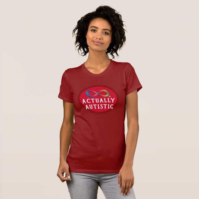 Skjorta för ActuallyAutistic regnbågeoändlighet T Shirt (Hel framsida)