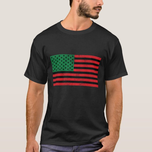 Skjorta för afrikansk amerikanflaggautslagsplats t-shirt (Framsida)