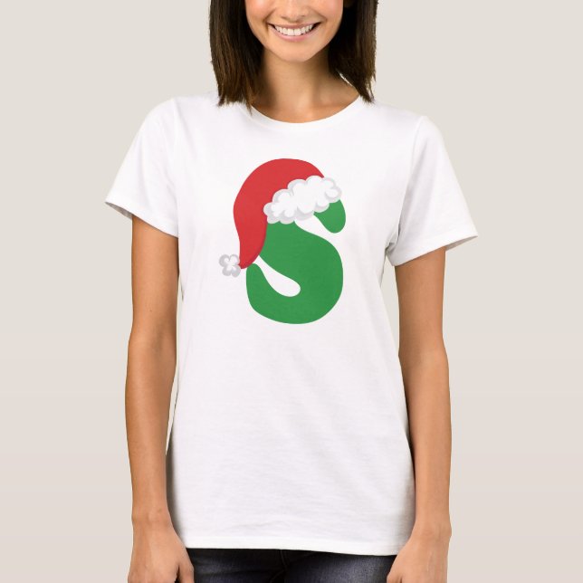 Skjorta för alfabet för julbrev S T Shirt (Framsida)