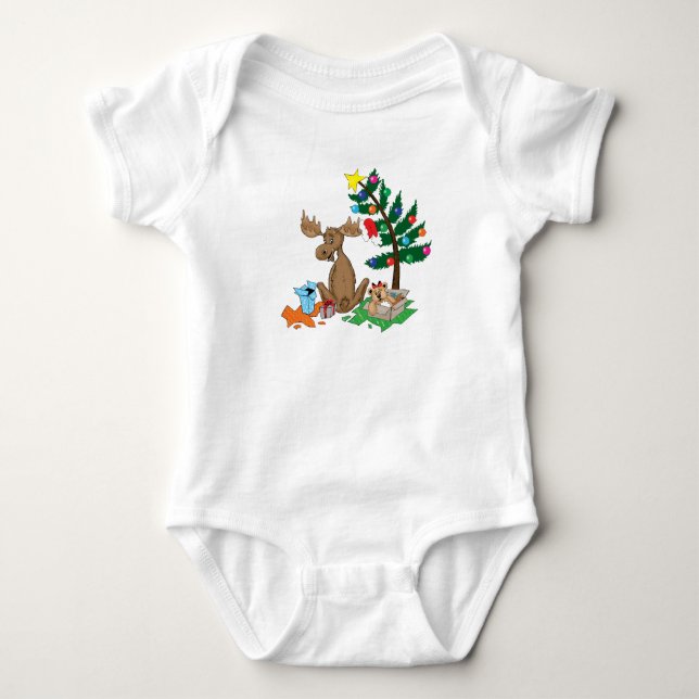 Skjorta för älgjulbebis t-shirt (Framsida)