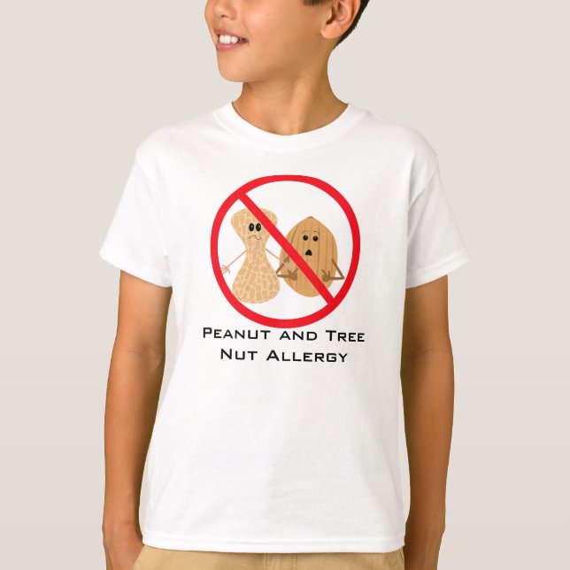 Skjorta för allergi för jordnöt- och trädnöt fri tee shirt (Framsida)