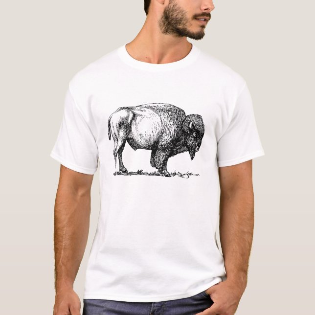 Skjorta för amerikanBison (buffel) Tee (Framsida)