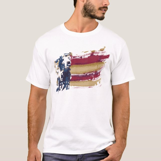 Skjorta för amerikanska flaggan T T Shirt (Framsida)