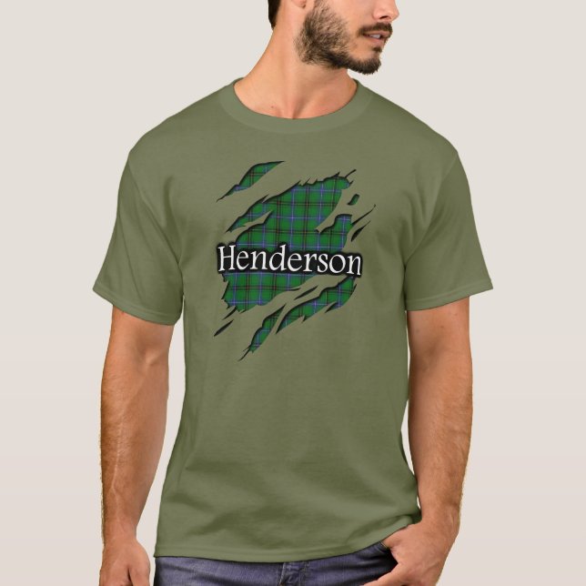 Skjorta för ande för klanHenderson Tartan Tee Shirt (Framsida)