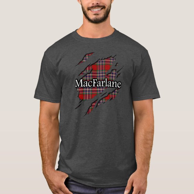 Skjorta för ande för klanMacFarlane Tartan T-shirt (Framsida)