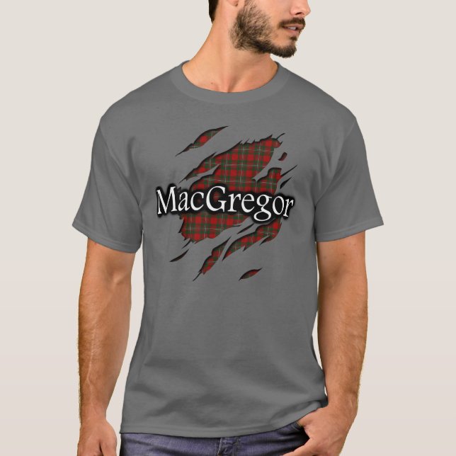 Skjorta för ande för klanMacGregor Tartan Tee (Framsida)