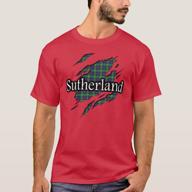 Skjorta för ande för klanSutherland Tartan Tee (Framsida)