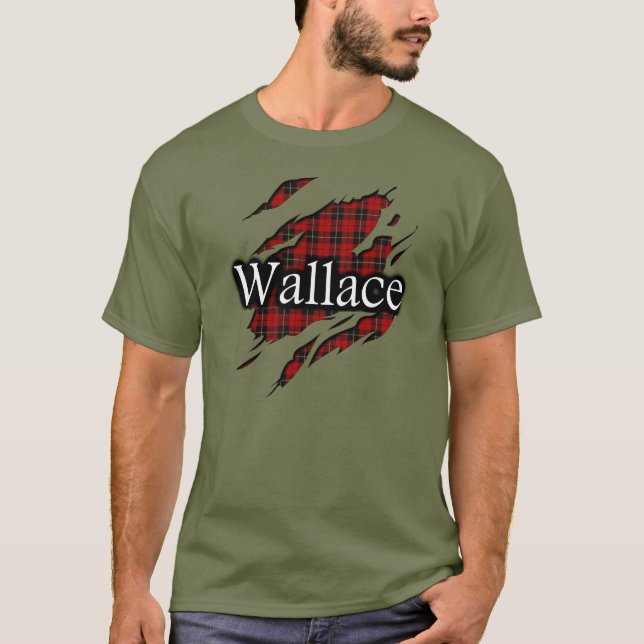Skjorta för ande för klanWallace Tartan T-shirt (Framsida)