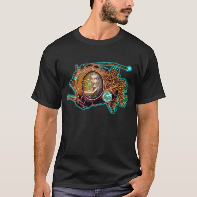Skjorta för Anglerfishubåtsteampunk Tee Shirt (Framsida)