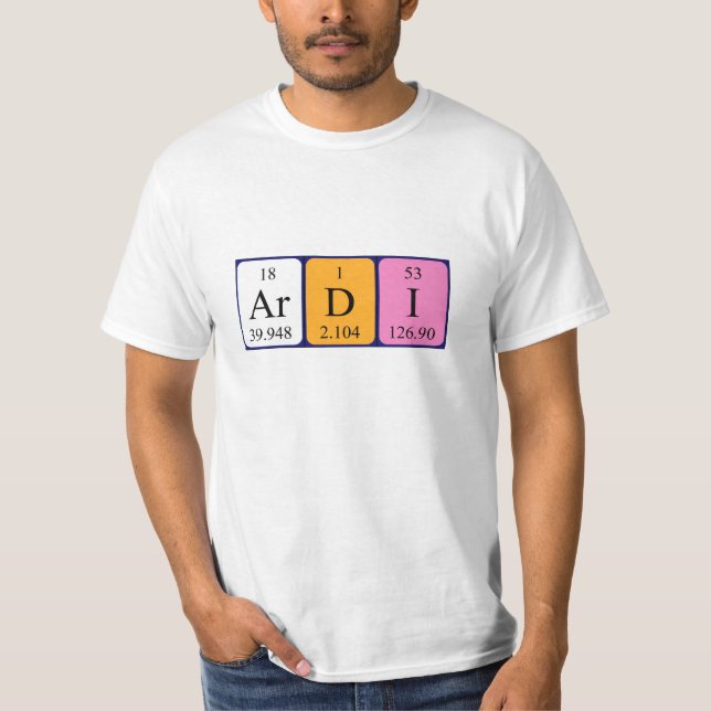 Skjorta för Ardi periodisk bordnamn Tee Shirt (Framsida)